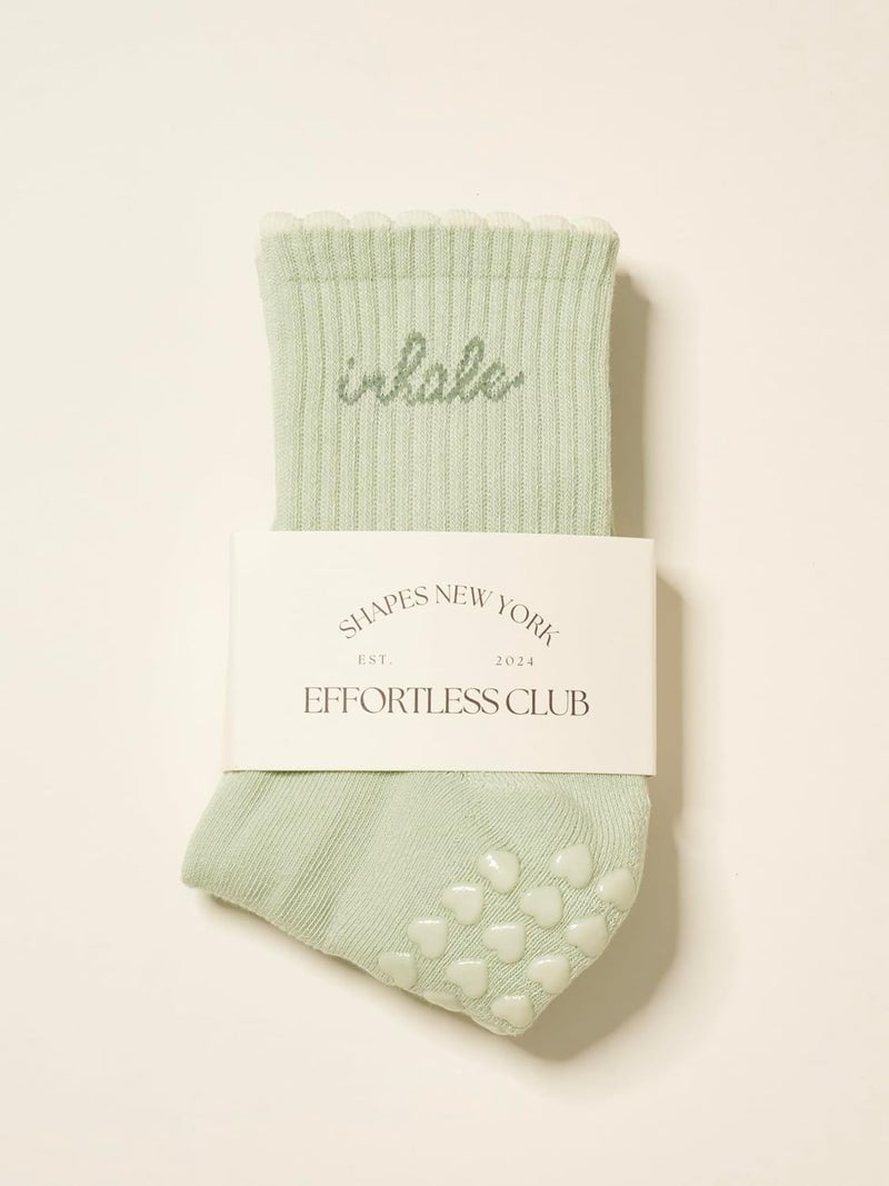 Shapes Studio Crew Half Calf Grip Socks, Cutest Fruits Pilates Socks, Ruffle socks, Non-Slip, Barre Yoga Fitness - Image 4